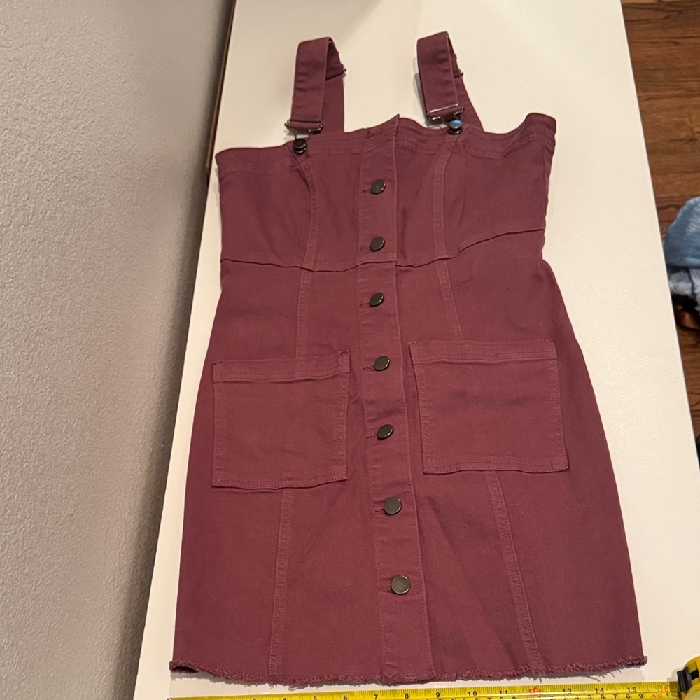 Jean Elegant Mauve Plum Button-Down dress / Overalls Women’s